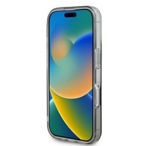 Markowy Hard Case Guess Flowers Wreath MagSafe Apple iPhone 16 Czarny - 195381