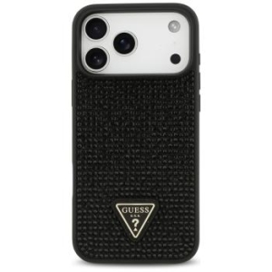 Markowy Hard Case Guess Rhinestone Triangle Logo Apple iPhone 17 Pro Max Czarny - 184838