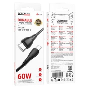 Kabel Typ C na Typ C Borofone BX121 Energy PD 60W 1m Czarny - 195641