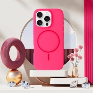 Magsafe Slim Silicone Case Apple iPhone 17 Różowy - 184913