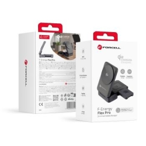 Ładowarka Indukcyjna Forcell F-Energy 3w1 Flex Pro Qi2 zgodna z MagSafe Srebrny - 196028