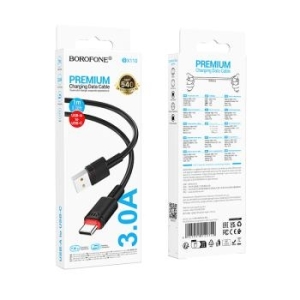 Kabel USB na Typ C Borofone BX110 Beneficio 3A 1m Czarny - 195947
