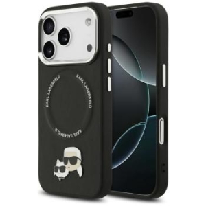 Markowy Hard Case Karl Lagerfeld PU K&C Pins Apple iPhone 17 Pro Czarny - 195967