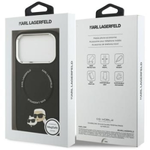 Markowy Hard Case Karl Lagerfeld PU K&C Pins Apple iPhone 17 Pro Max Czarny - 195978