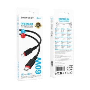 Kabel Typ C na Typ C Borofone BX110 Beneficio 60W 3A 1m Czarny - 196163