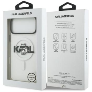 Markowy Hard Case Karl Lagerfeld IML Choupette Sketch Logo Apple iPhone 17 Pro Przezroczysty - 196104