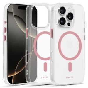 Markowy Silikon Glossy Magsafe Clear Apple iPhone 16 Pro Różowy - 197495