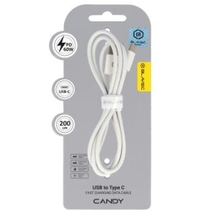 Kabel oplot USB na Typ C Blavec Candy PD 60W 3A 2my Apple CarPlay/Android Auto Biały - 196776