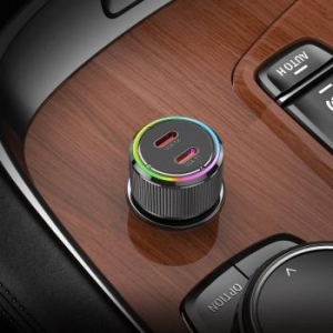 Ładowarka Samochodowa 2 x Typ C Hoco QC PD 50W NZ14B Czarny - 196909