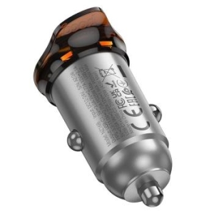 Ładowarka Samochodowy 2 x Typ C Hoco QC PD 45W NZ16B Szary - 196911