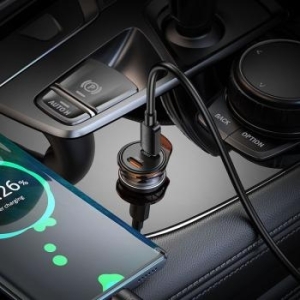 Ładowarka Samochodowy 2 x Typ C Hoco QC PD 45W NZ16B Szary - 196912