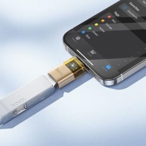 Adapter OTG Typ C do USB A Hoco UA36B Złoty - 196693
