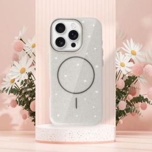 Magsafe Slim Shiny Case Apple iPhone 15 Srebrny - 197059