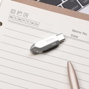 Pendrive 16GB USB 3.0 (USB A + USB C) Hoco UD8 nikiel - 197634