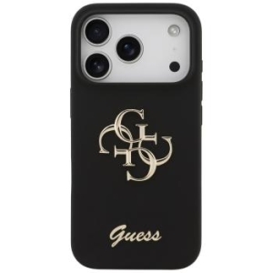 Markowy Hard Case Guess Silicone Big 4G Script Apple iPhone 17 Pro Czarny - 197556