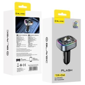 Transmiter FM Blavec Flash TR-04 MP3, Bluetooth - 2xUSB + Typ C - QC3.0 18W PD 30W Czarny - 197697