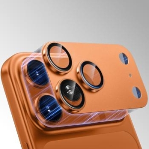 Szkło Hartowane na aparat Tel Protect 95% AR+AF Full Metal Camera Protector Apple iPhone 17 Pro Max Pomarańczowy (wyspa) - 197712