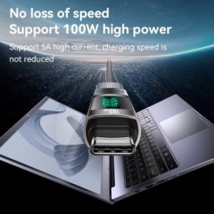 Adapter OTG Yesido GS24 - Typ C (męski) na Typ C (żeński) - z wyświetlaczem LCD Czarny - 197765