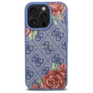 Markowy Hard Case Guess 4G Flowers Print Apple iPhone 16 Pro Niebieski - 197888