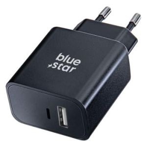 Ładowarka sieciowa Typ C + USB A Blue Star QC4.0 PD 3A 25W Czarny - 197903