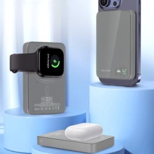 Power Bank 10000mAh Typ C Blavec BJ-04 Slim 13,5mm 22,5W magnetyczny indukcyjny Szary - 198694