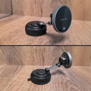 Uchwyt do szyby próżniowy magnetyczny z ładowaniem indukcyjnym Blavec BHC-02 Qi2.2 25W Czarny - 207227