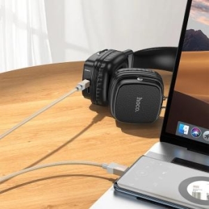 Kabel AUX Jack 3,5 mm (męski) do Typ C (męski) Hoco 1m UPA32B Czarny - 198521