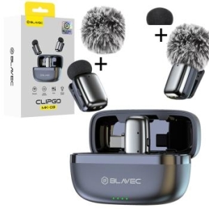 Blavec Mikrofon Bezprzewodowy Krawatowy x 2 MK-03 ClipGo Typ C (LMMK03-S) srebrny - 207228