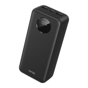 Power bank 30000mAh z wyświetlaczem LCD 22,5W BWOO Czarny - 207238