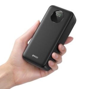 Power bank 30000mAh z wyświetlaczem LCD 22,5W BWOO Czarny - 207240