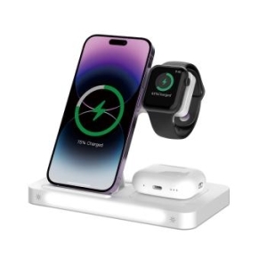 Ładowarka Indukcyjna 3w1 z lampką Devia Smart 15W Biały - 199359