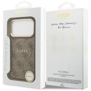 Markowy Hard Case Guess PU 4G W  Classic Apple iPhone 17 Pro Brązowy - 199520