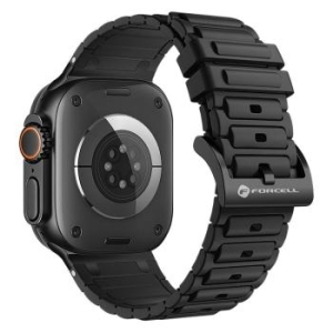 Pasek dziurki silikon 42 / 44 / 45 / 49 mm Apple Watch Forcell F-Design FA06 Czarny - 199443