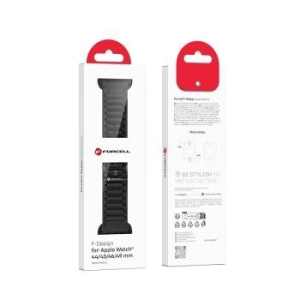 Pasek dziurki silikon 42 / 44 / 45 / 49 mm Apple Watch Forcell F-Design FA06 Czarny - 199446
