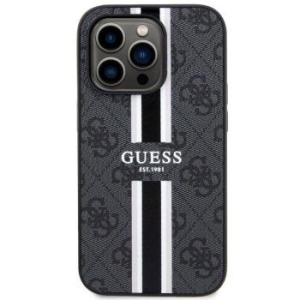 Markowy Hard Case Guess 4G Printed Stripes Apple iPhone 14 Pro Max Czarny - 199448