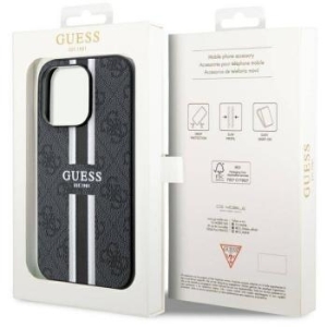 Markowy Hard Case Guess 4G Printed Stripes Apple iPhone 14 Pro Max Czarny - 199450