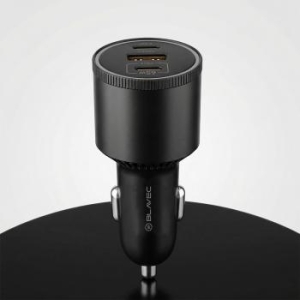 Ładowarka samochodowa USB + 2 x Typ C Blavec BS-06D-C Trip QC 3.0 18W PD 65W z kablem Typ C na Typ C Czarny - 199764