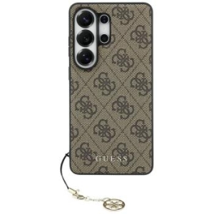 Markowy Hard Case Guess PU 4G Classic Logo with Charm Samsung Galaxy S26 Ultra Brązowy - 199631