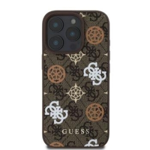 Markowy Hard Case Guess PU Peony on 4G Background Apple iPhone 16 Pro Brązowy - 200043