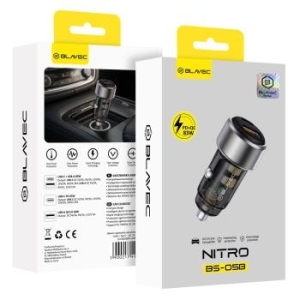 Ładowarka samochodowa USB + Typ C Blavec BS-05B Nitro QC 3.0 18W PD 65W Czarny - 200987