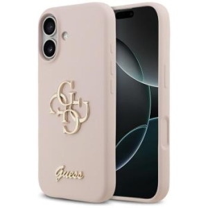 Markowy Hard Case Guess Silicone W  Big 4G Script Apple iPhone 17 Różowy - 201233