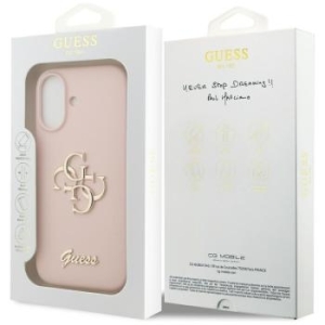 Markowy Hard Case Guess Silicone W  Big 4G Script Apple iPhone 17 Różowy - 201236