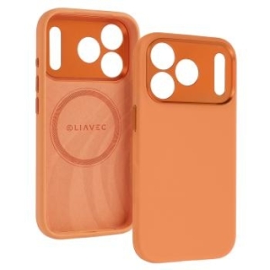 Markowy Armor Case Liavec Silk Shield Case with Metal Camera Frame Apple iPhone 17 Pro Pomarańczowy - 201398