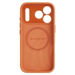 Markowy Armor Case Liavec Silk Shield Case with Metal Camera Frame Apple iPhone 17 Pro Pomarańczowy - 201400