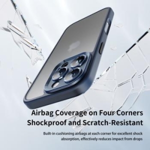Markowy Armor Case Rock Guard Touch Matte Series Apple iPhone 16 Pro Max Niebieski - 201412