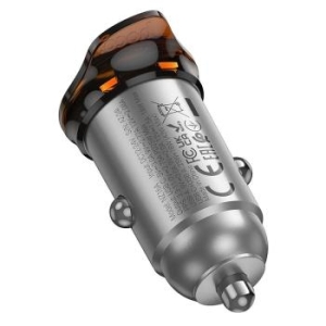 Ładowarka samochodowa Hoco USB A + Typ C QC3.0 PD 43W NZ16A Szary - 201561