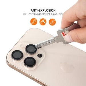 Szkło Hartowane na aparat Tel Protect 3D Lens Apple iPhone 17 Pro / 17 Pro Max Czarny (obiektyw 3 sztuki) - 201697
