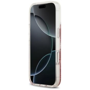 Markowy Hard Case Guess Resin Bottom Glitter Apple iPhone 17 Pro Różowy - 202054