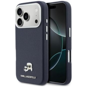 Markowy Hard Case Karl Lagerfeld PU FW W  K&C Head Pin Apple iPhone 17 Pro Niebieski - 202056