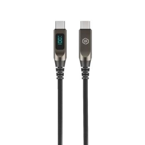 Kabel Typ C na Typ C Blavec Lumix PD 100W 5A wyświetlacz LED Czarny/Szary - 201957